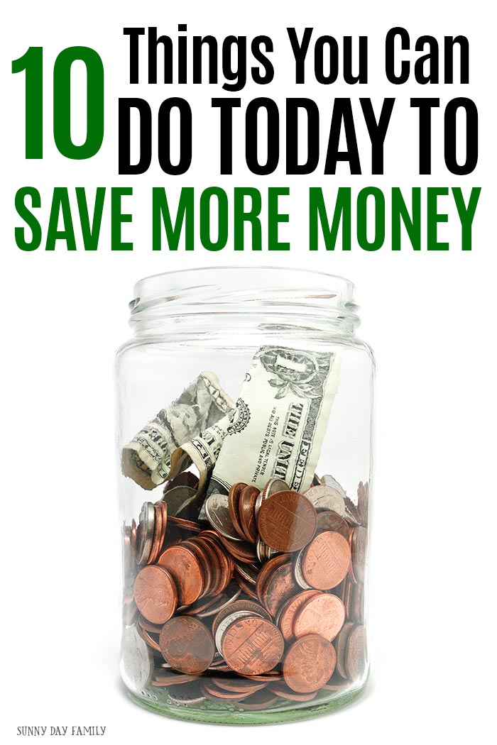 Save money now with these easy tips! You can do all 10 of these things today and you'll be saving more money tomorrow. #money #savemoney #frugal #budget