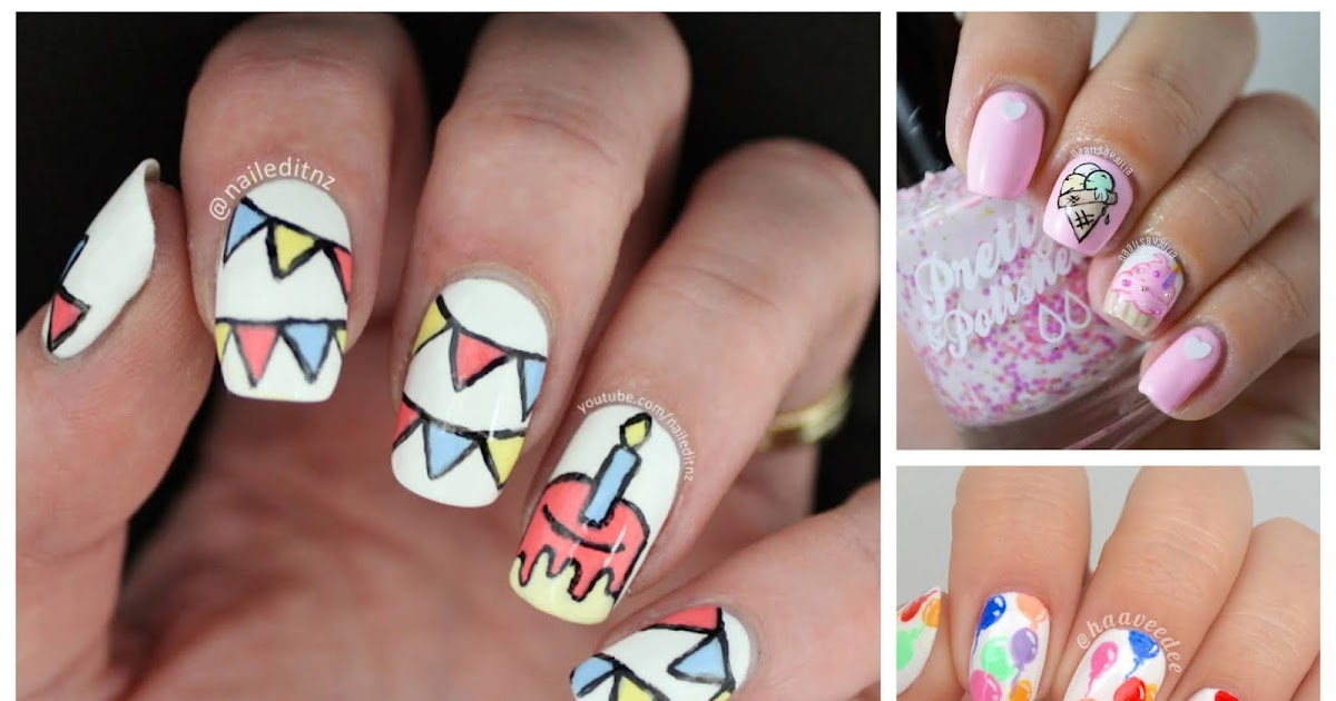 Party Confetti Nails, Birthday Nail Art Tutorial - YouTube