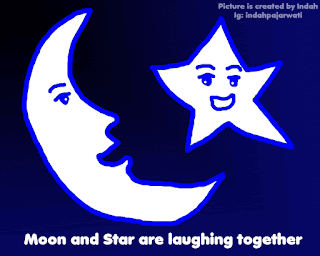 Moon And Star Are Laughing Together