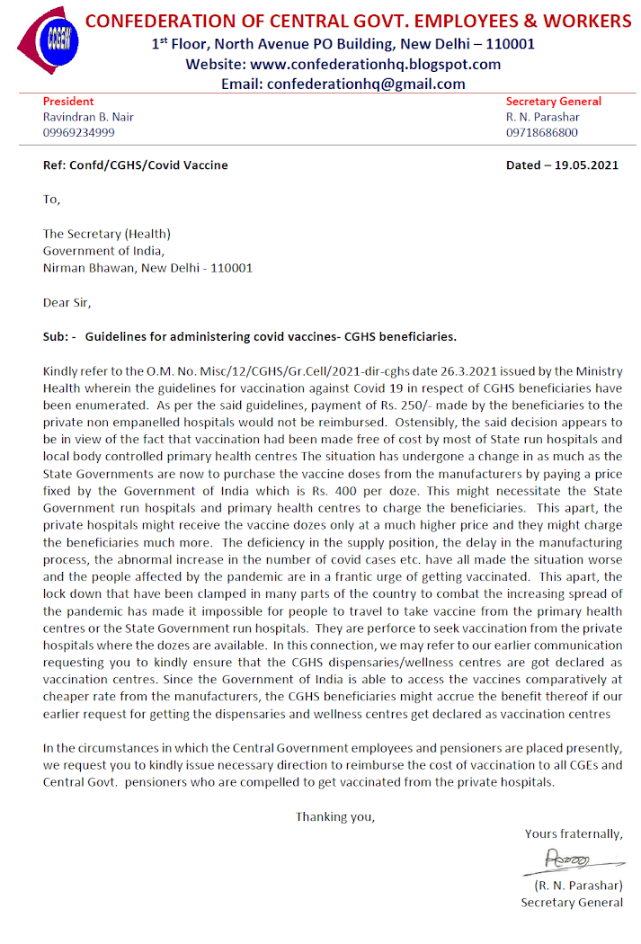 AIPEU P3 CHQ Guidelines for administering covid vaccines CGHS