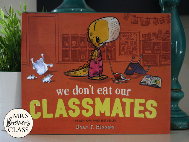 We Don't Eat Our Classmates book study activities unit with Common Core aligned literacy companion activities, class book & craftivity for Kindergarten & First Grade