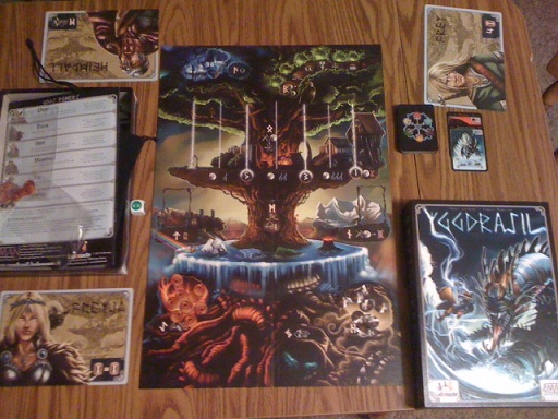 Yggdrasil cooperative board game in play