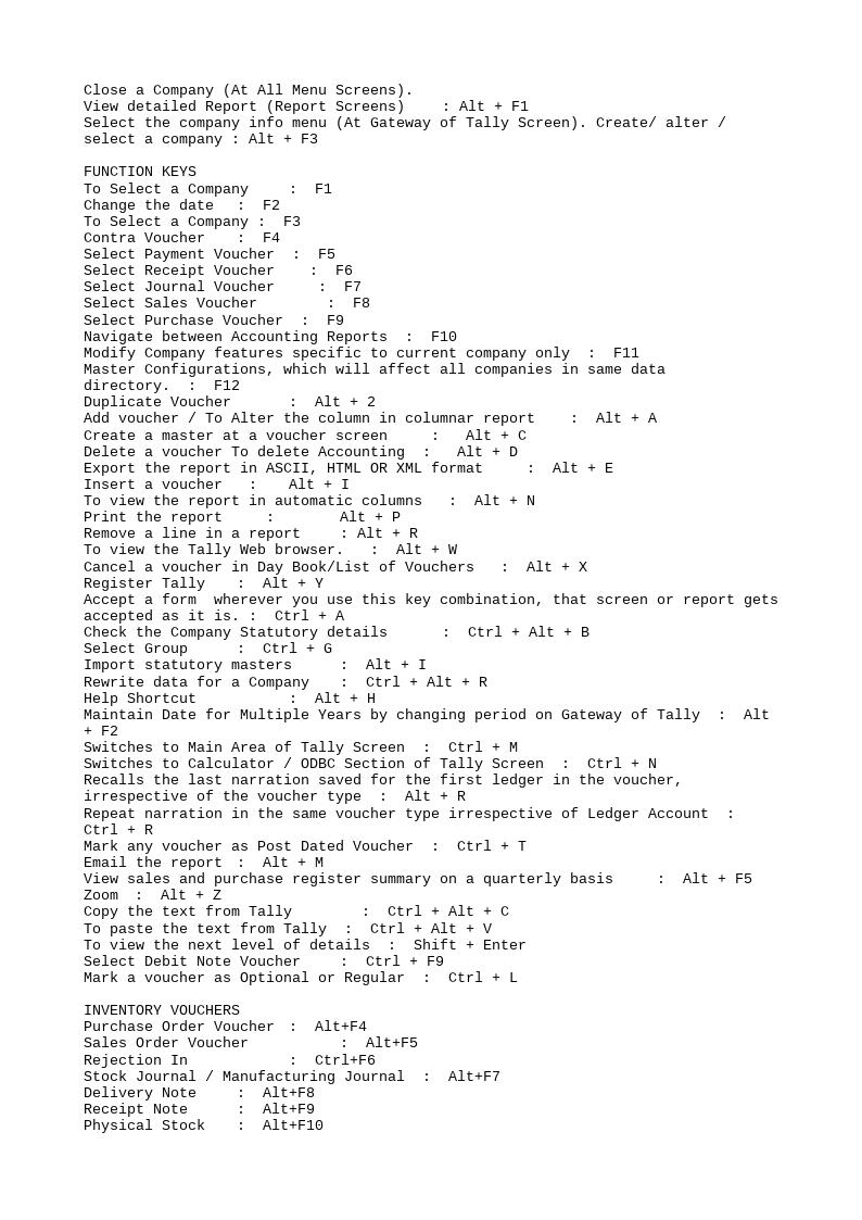 Computer World: Turbo C++ : Shortcuts Shortcut Keys