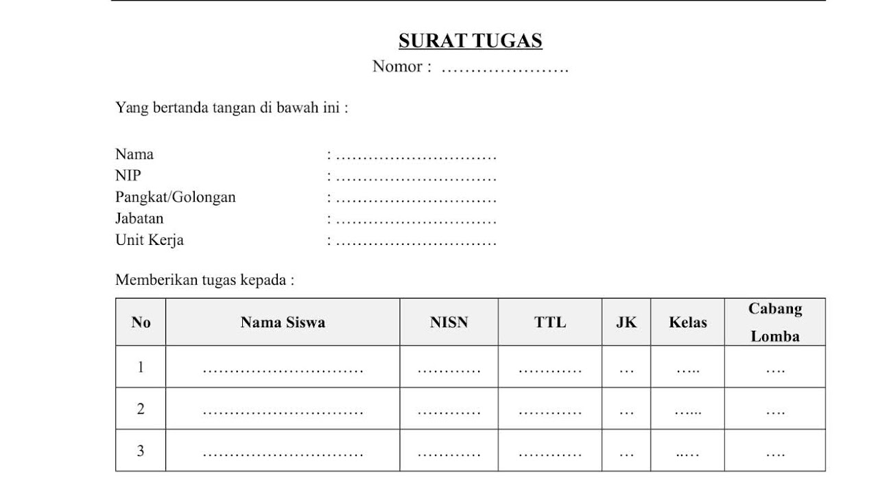 Yuk Simak Contoh Surat Tugas Pendamping Lomba Terbaru