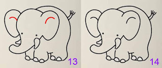 تعليم رسم فيل