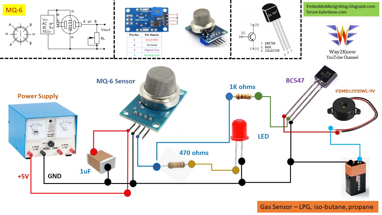 Gas detection sensor circuit