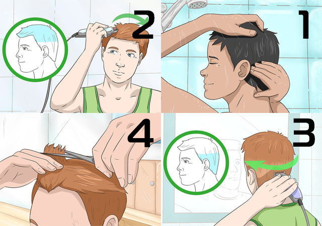 طريقة قص الشعر القصير