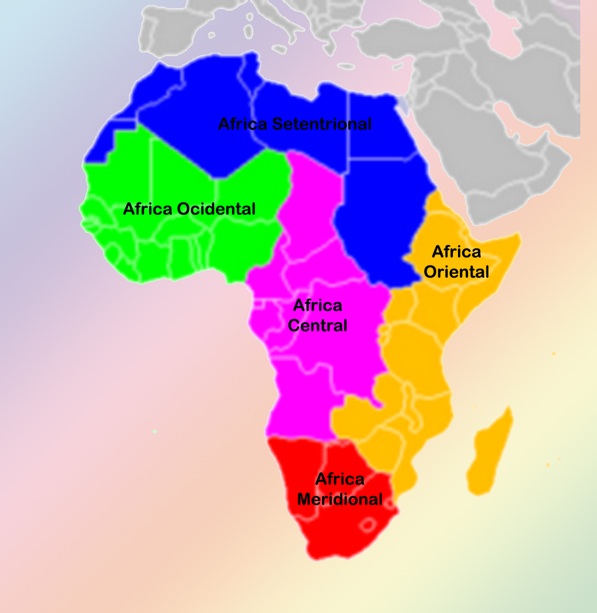 Mapas Continente Africano Divididos Em RegiÕes 7435
