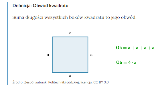 Obwody prostokątów i kwadratów - kl.4