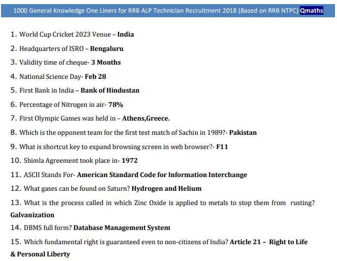 rrb ntpc previous year gs questions