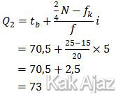 Cara menentukan nilai kuartil ke-2 dengan rumus, UN 2019 no. 30