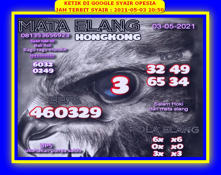 Hk Senin Mata Elang Prediksi