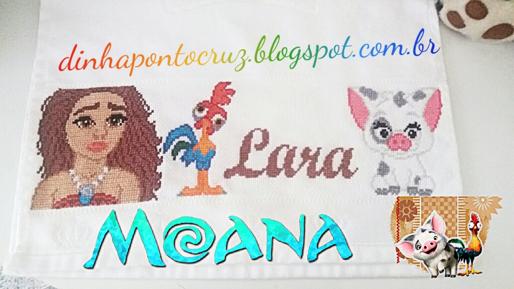 Moana Em Ponto Cruz Dinha Ponto Cruz: Moana adulta em ponto cruz