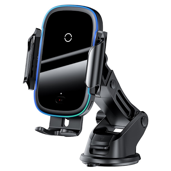 Bộ đế giữ điện thoại dùng trên xe hơi Baseus Light Electric Holder Wireless Charger 15W (tích hợp sạc nhanh không dây 15W và cảm biến tự động nhận diện thiết bị )