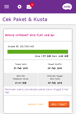Kuota Internet 2 GB Gratis Dengan Aplikasi AXISnet Update