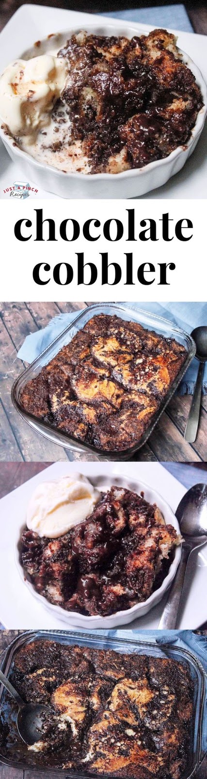 This delicious chocolate cobbler is a super easy dessert that everyone will love! #easydessert #cobbler #cobblerrecipe #chocolatecobbler #dessertrecipe