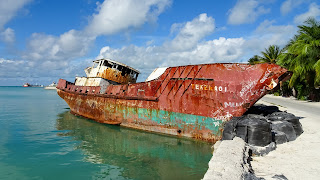 Ship crashed into shore of Betio