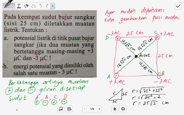 Fisika Fikiran Siap Kacau Penting Isi Blog Setelah Sosialize Geser Kebawah Yaaa Menghitung Potensial Listrik Dan Energi Potensial Listrik Di Bujur Sangkar