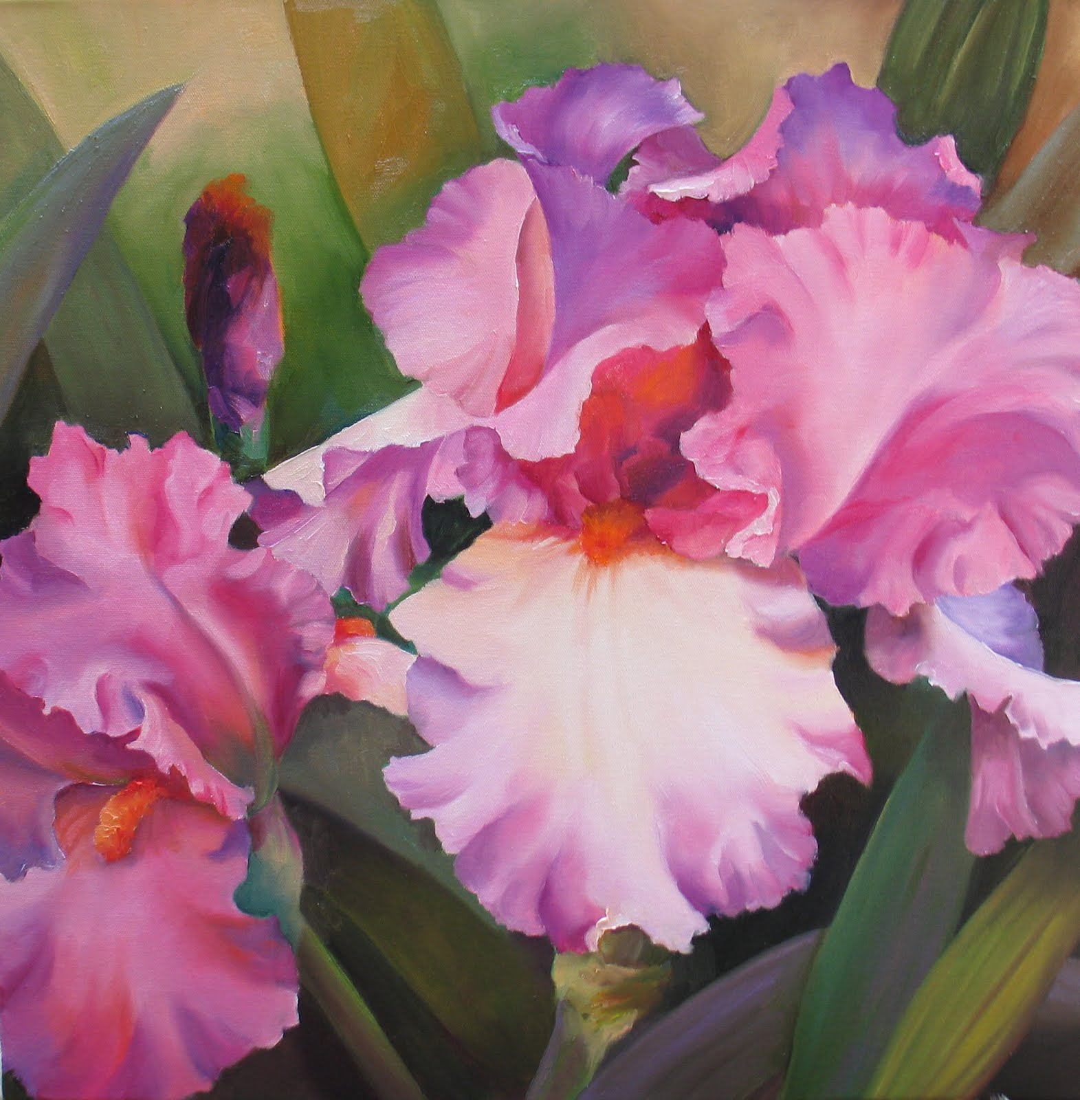 Nel's Everyday Painting: Large Iris Oil - SOLD