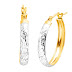 Etched Hoop Earrings with Rhodium 14K Gold $55