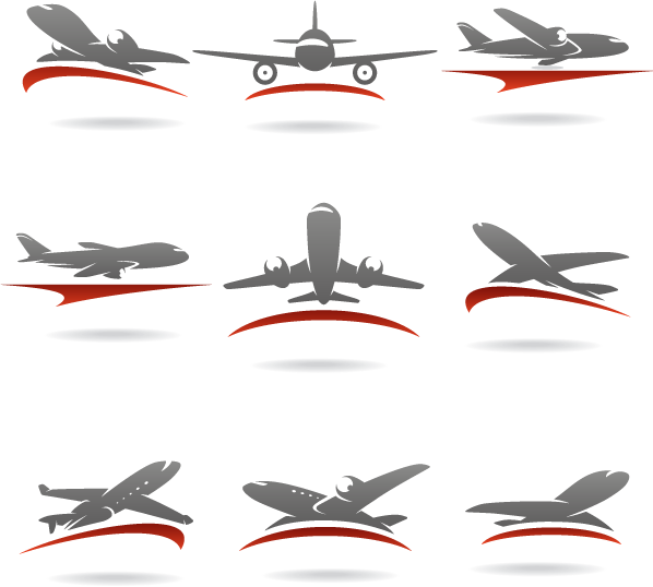 Logos de transporte aviones - Vector