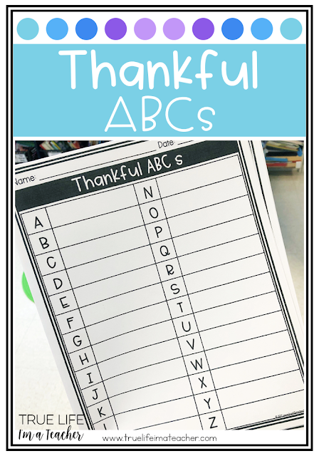 Students brainstorm something they are thankful for that begins with each letter of the alphabet. A Thanksgiving FREEBIE! Students brainstorm something they are thankful for that begins with each letter of the alphabet. A Thanksgiving FREEBIE!
