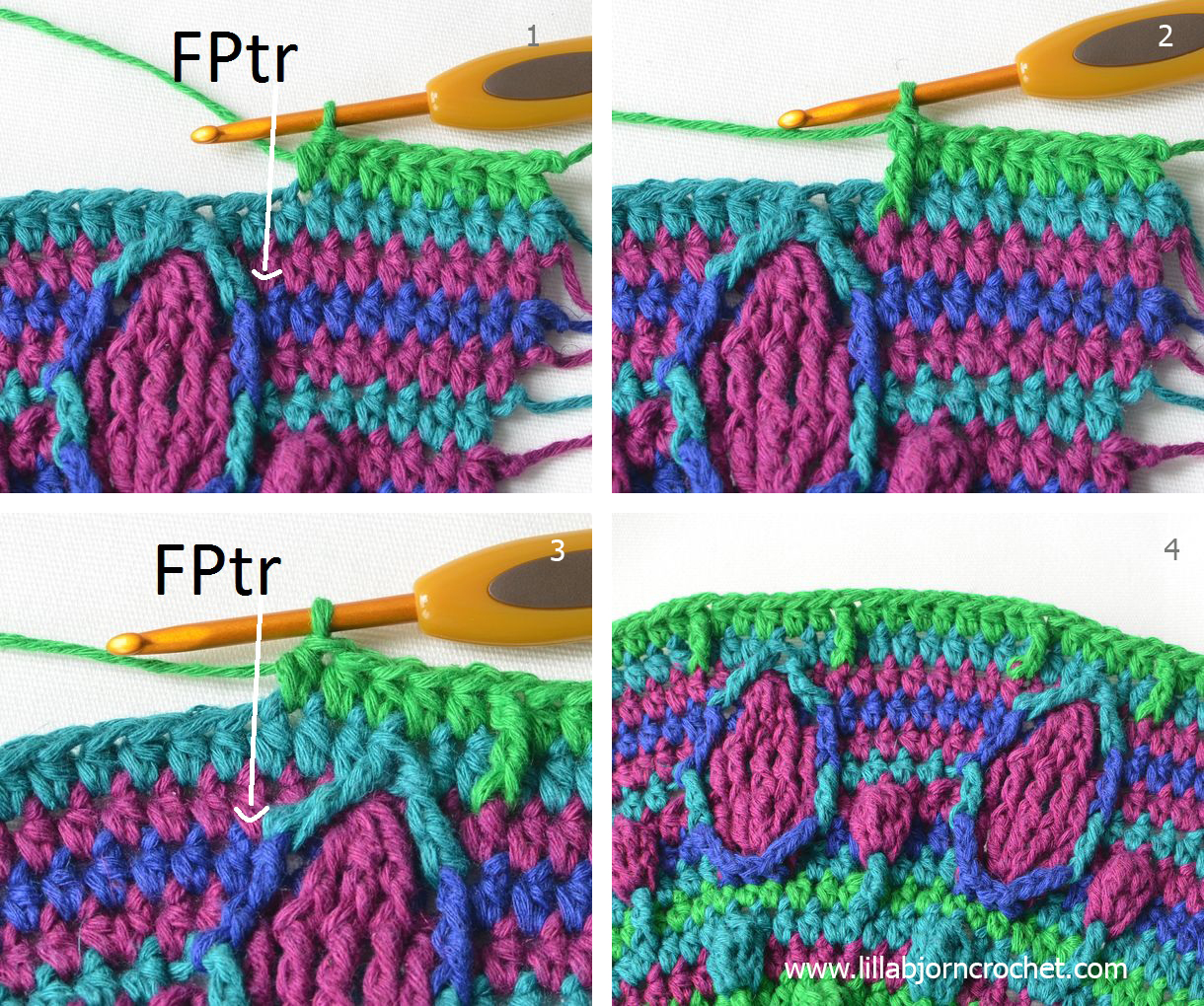 Part 4: Peacock Tail Bag CAL. Original design of a nice colorful bag by Lilla Bjorn Crochet. FREE crochet pattern!