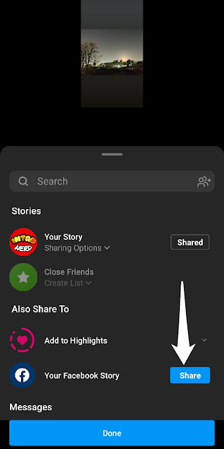 share stories on Facebook