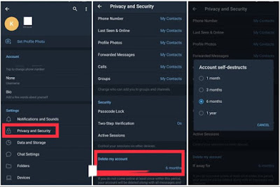 cara hapus akun telegram