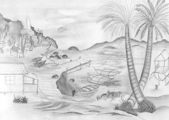 Sketsa Gambar Pemandangan Yg Mudah Ditiru - Contoh Sketsa ...