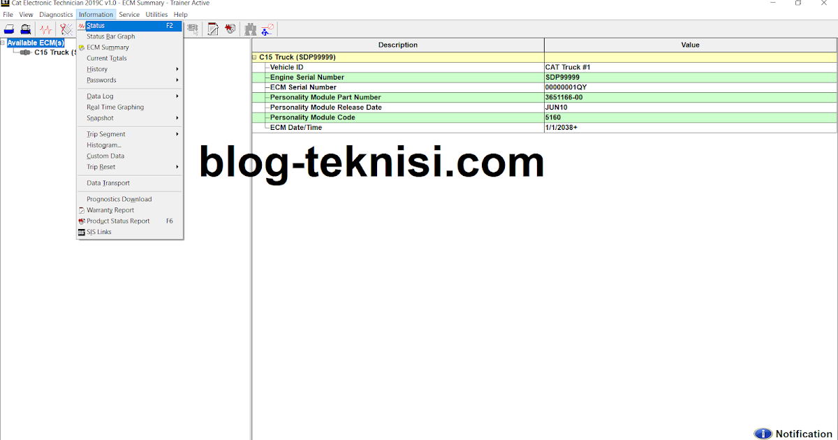 Status Tool on Caterpillar ET Software Blog.Teknisi