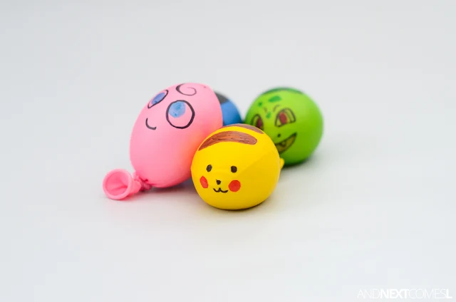 Cute Pokemon stress balls for kids to make from And Next Comes L