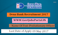 Dena Bank Recruitment 2017– 300 Probationary Officer