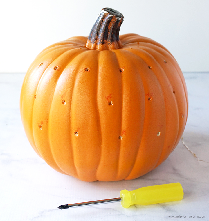 Faux Pumpkin with Holes