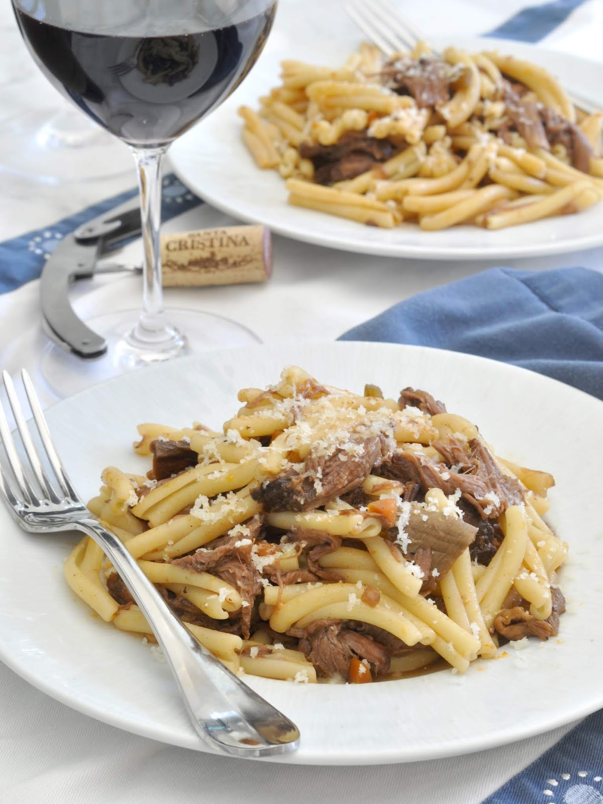 Casarecce Pasta Amongst Braised Beef Together With Santa Cristina