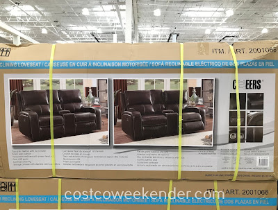 Costco 2001066 - Sawyer Leather Power Reclining Loveseat: great for any living room or family room