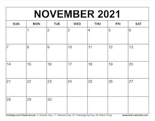 Free Printable Calendar November 2021 Free Printable Calendar November 2021