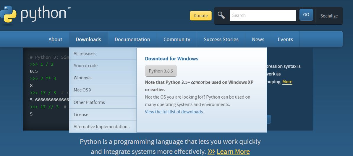 advance python: python installation and environmental setting