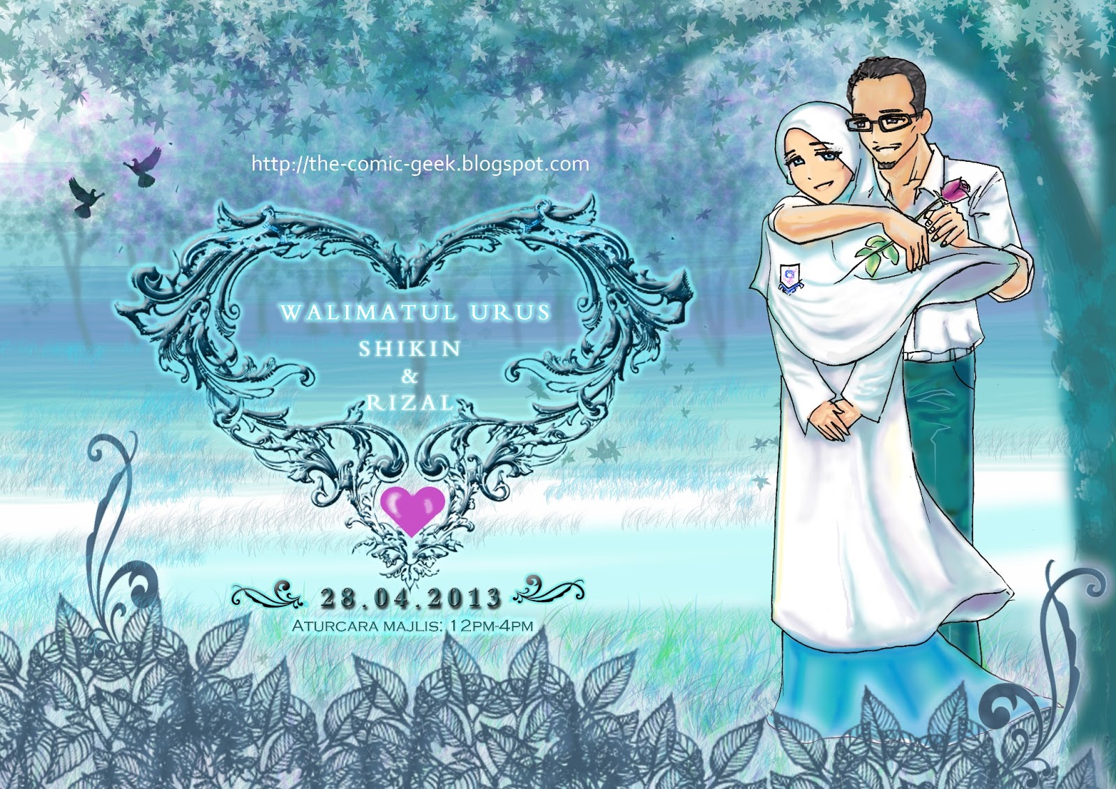 Gambar Kad Kahwin Kartun Cantik Murah Kk Gambar Muslimah Kawin Di