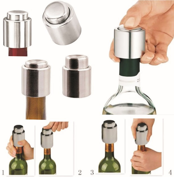 Wine Bottle Stoppers: Drink Preserver Bar Pump Sealers - Vacuum Sealed Covers for 750ml Bottles