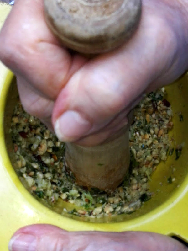 Picada en el mortero.