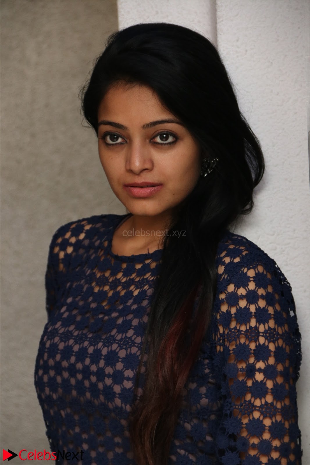 Dazzling Janani Iyer New Pics In Blue Transparent Dress Spicy Pics