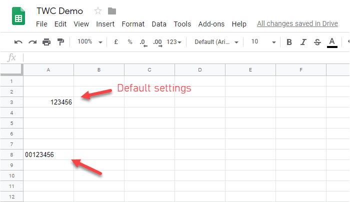 Excel 및 Google 스프레드시트에서 숫자 앞에 0을 추가하는 방법