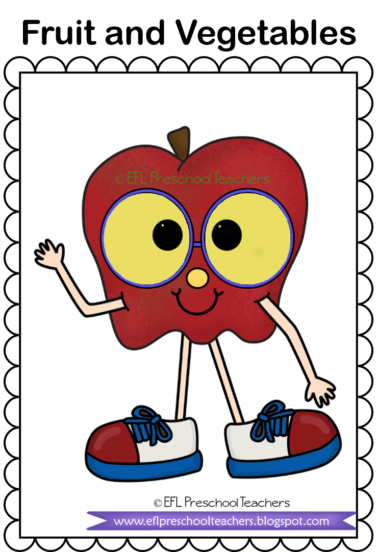 ESL/EFL Preschool Teachers: Fruit and Vegetables Theme Flashcard for ...