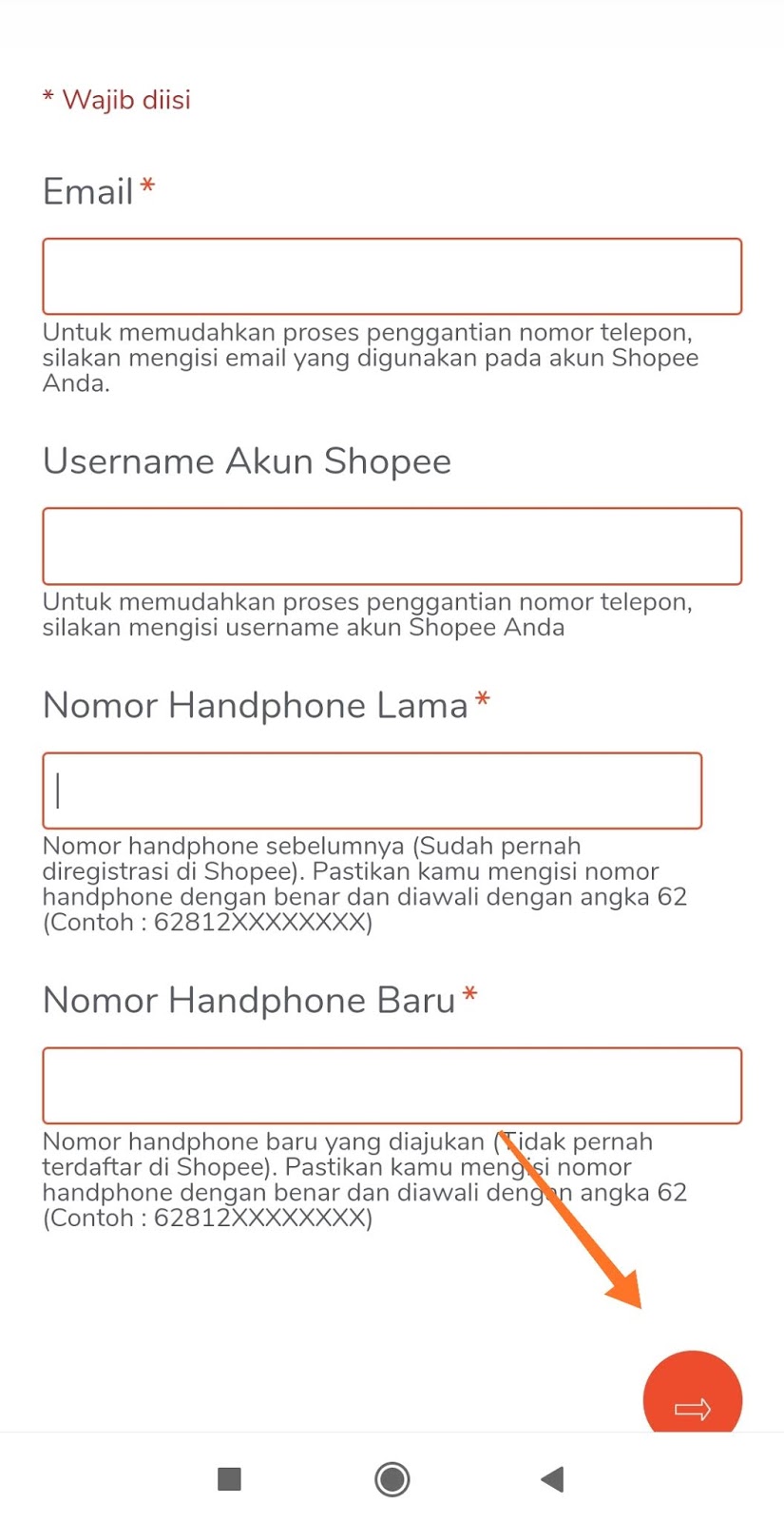 Nomor handphone Hilang Begini cara Membuka Akun Shopee