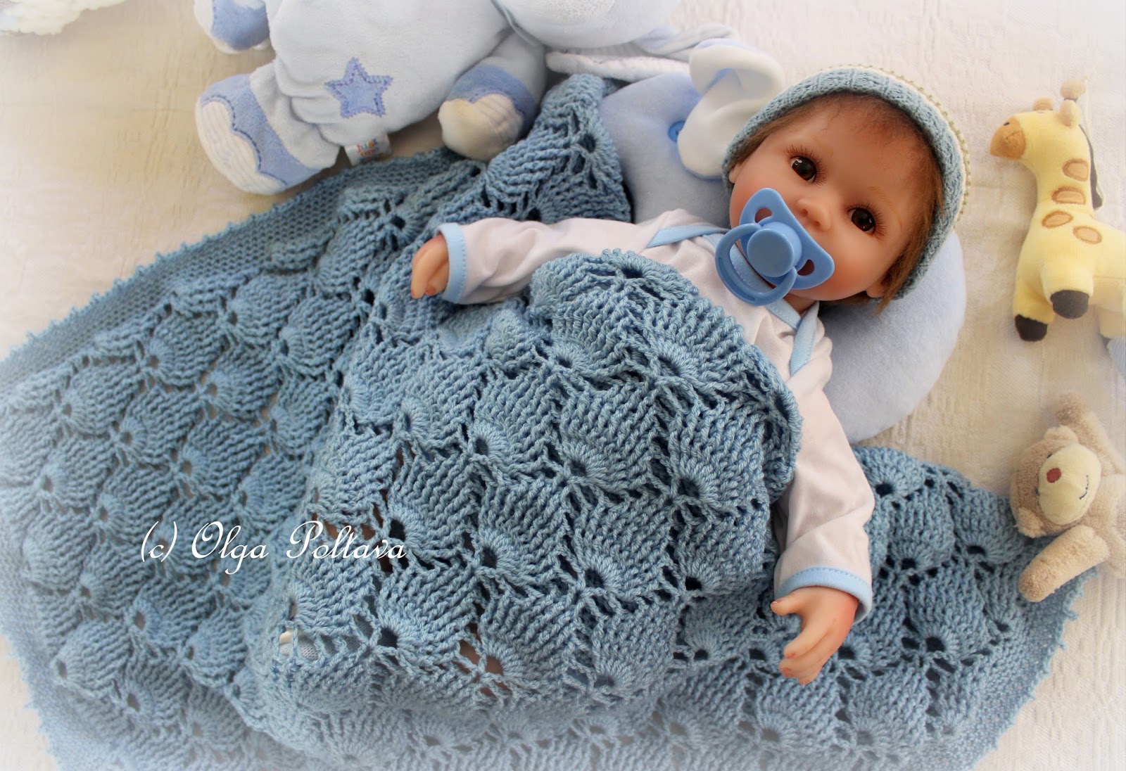 Lacy Crochet Blue Lace Baby Blanket