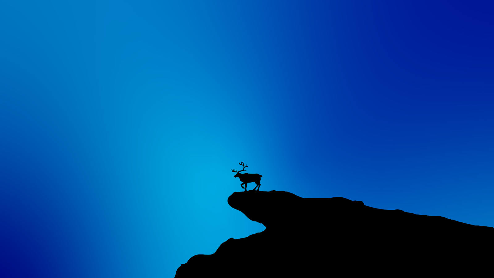 minimalist wild nature illustration with a deeer in a top of a mountain hill desktop wallpaper 4k