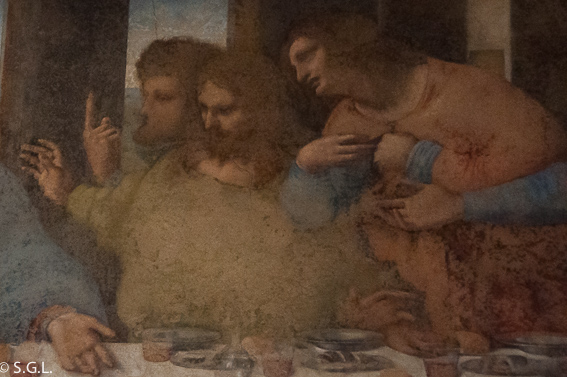 Apostoles en la ultima cena de Leonardo da Vinci. Milan
