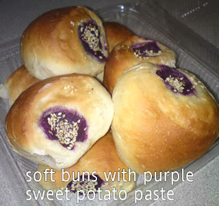 Cooking Pleasure: Soft Buns With Purple Sweet Potato Paste