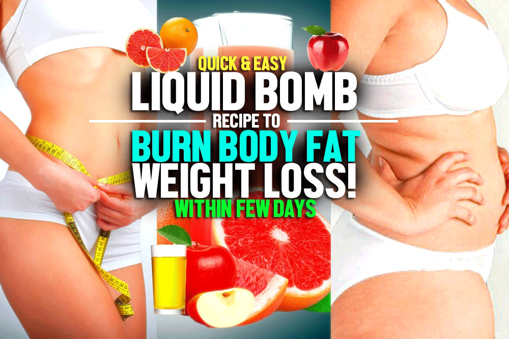 Liquid Bomb to burn body fat, weight loss! Quick & easy recipe